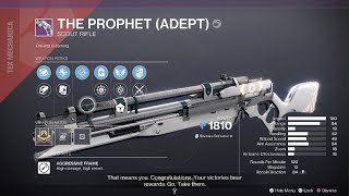 TRIALS of OSIRIS run 🫣THE PROPHET  ( ADEPT ) GODROLL?!?!?!?