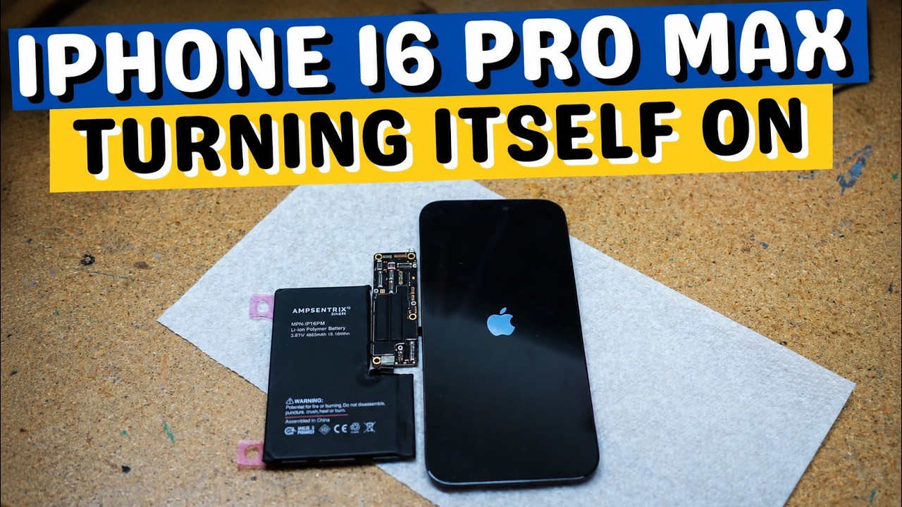 Video thumbnail of an iphone 16 pro max that is turning itself on and showing a repeating apple logo
