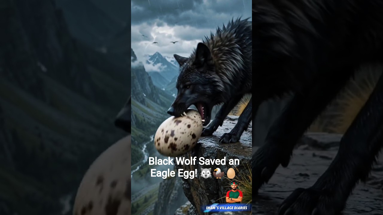 Black Wolf Saves an Eagle Egg | Epic Hyper-Realistic Wildlife Story #shorts