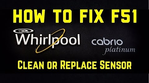 F51 Whirlpool Cabrio Repair - F51 Whirlpool Fixed - Error Code F51 - Rotor Position Sensor