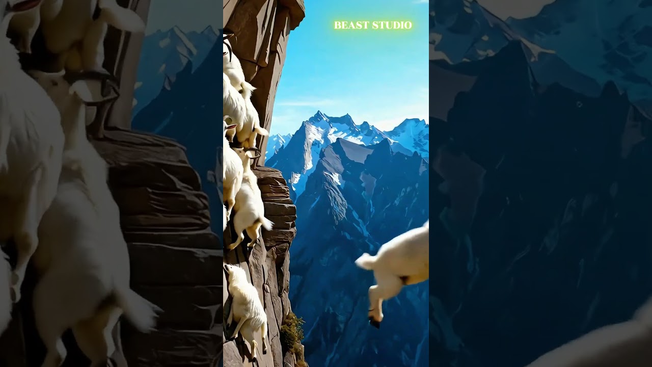 Goats Performing Acrobatics on a Cliff - Circus-Like Moves!