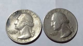 Coins Of 25 Cents Of The United States Of America 1967