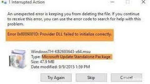 Windows Update Error 0x8009001d, Provider DLL Failed to Initialize Correctly FIX