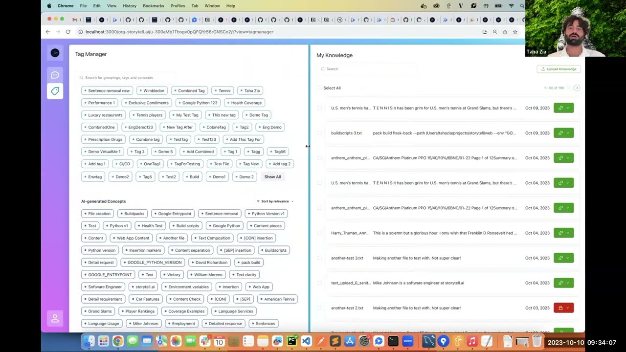 Eng demo: SmartChat™ Tag Manager & My Knowledge UI simplification