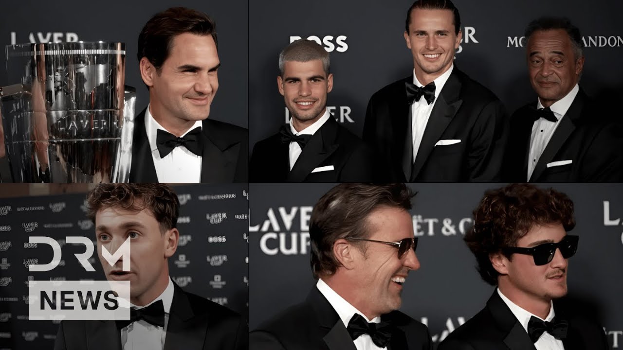 СМОТРЕТЬ: Федерер, Алькарас и другие легенды блистают на открытии Кубка Лейвера | Новости DRM | AD1Z