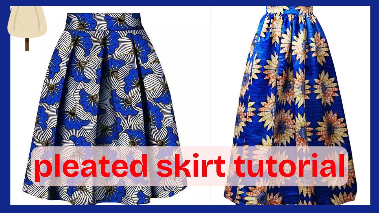 PLEATED SKIRT || How to cut a box pleat maxi skirt || How to Make a ...