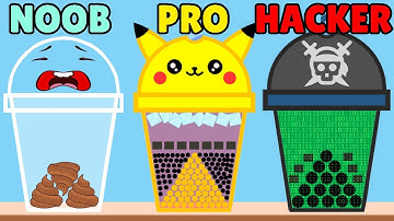 NOOB vs PRO vs HACKER in Bubble Tea!