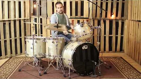 DW Collector's Maple Creme Oyster Drum Set - 24, 13, 16, 18, 7x14 - SO# 1112334