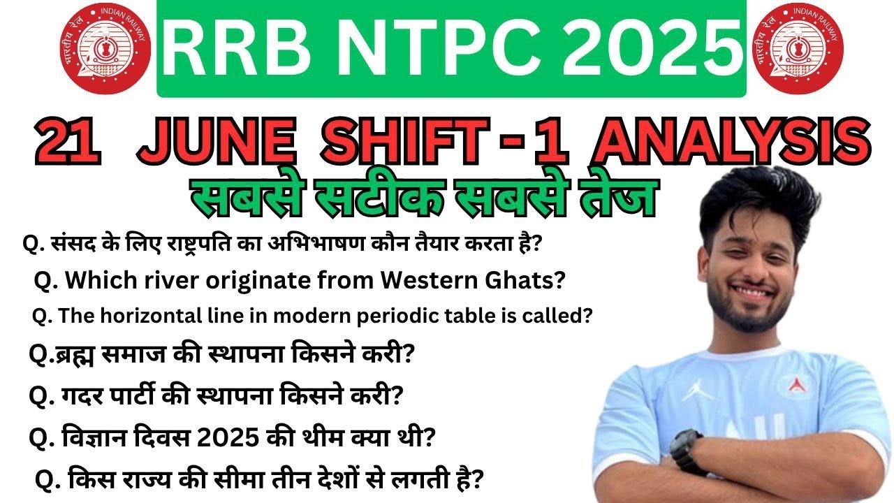RRB NTPC Review 1st Shift 21 June 2025 |RRB NTPC Exam Analysis today|RRB NTPC 