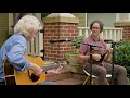 Tommy Edwards and Andrew Marlin at the house Bill Monroe lived in while in Raleigh NC. for WOB2020