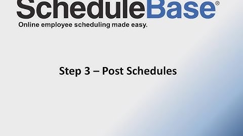 Step 3   Post Schedules