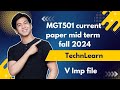 MGT501 current paper mid term | MGT501 mid term preparation #mgt501 #midtermpreparation #viralvideo