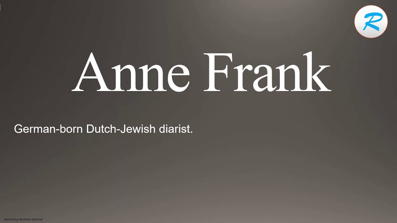 How To Pronounce Anne Frank Youtube