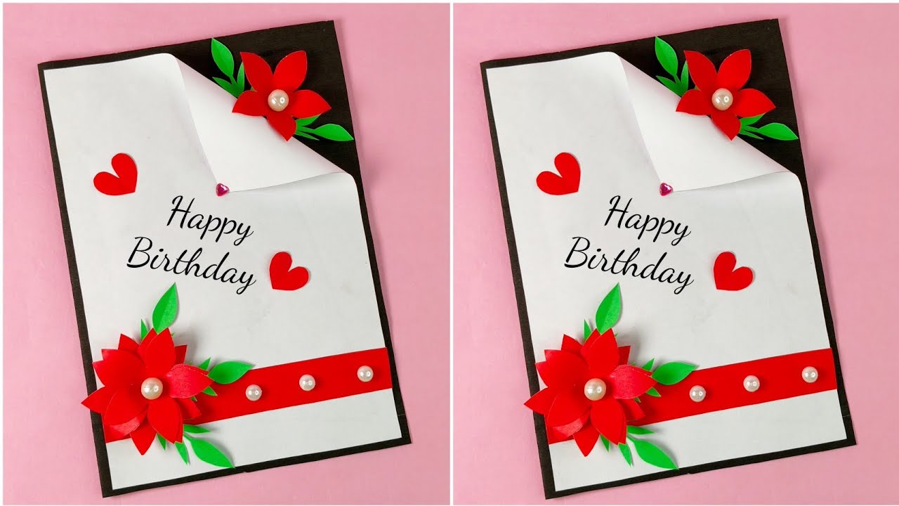 Идея поздравительной открытки своими руками | Простая и красивая поздравительная открытка своими ...