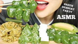 ASMR GREEN THAI DESSERT PARTY (EATING SOUNDS) NO TALKING | SAS-ASMR