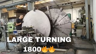 ⚙️ Massive 1800 mm Diameter Part on the Lathe 40 mm Thickness🔥
