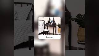 Brown Vanity Table Set With 10 LED Lights For Bedroom