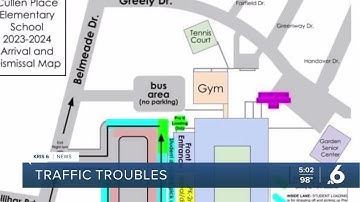 Heavy traffic at Cullen Place Elementary on first day of classes