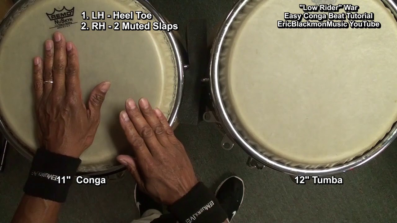 How To Play Congas LOW RIDER War EricBlackmonGuitar  Hand Drums Lesson EricBlackmonGuitar