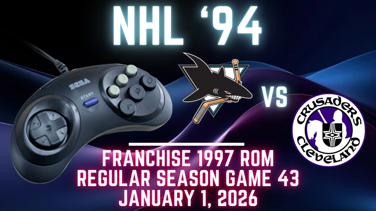 NHL '94 Franchise League (1997) - Sharks (Len) at Crusaders (IAmDroot) {Genesis} - Game 43