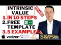 Intrinsic Value Calculation In 10 Steps (Free Template + 5 Stock Examples)