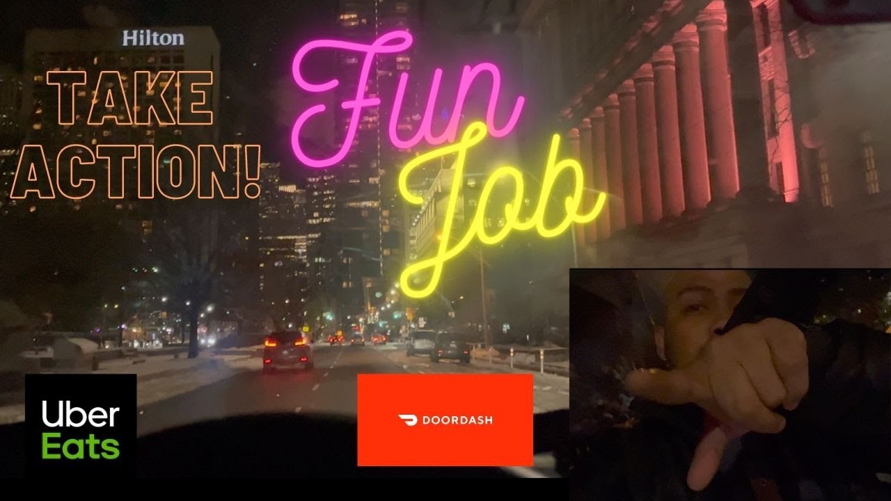 4K* Winter Ubereats x Doordash using rental car CommunAuto Downtown