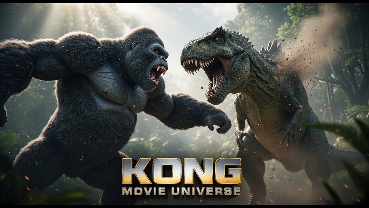 Life millions of years ago: King Kong confronts a prehistoric monster. - Epic Battle