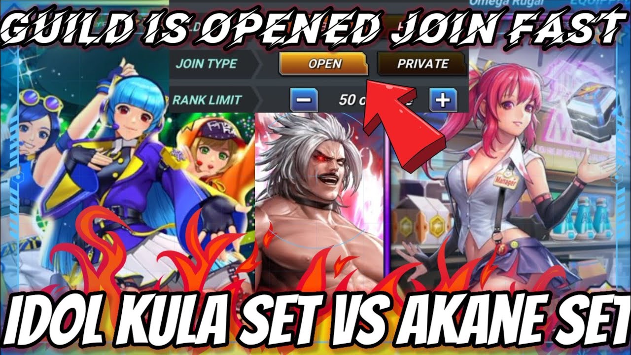 Akane Set vs Idol Kula set comparison and Guild opened announcement - King Of Fighters All-Stars