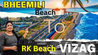 Vizag Beach Road Trip 🚗 Bheemili to RK Beach in 1 Day | Complete Tour Plan in ₹1000 Budget Telugu 🌊