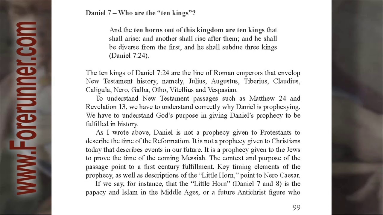 Audio Book 034 Notes Daniel 7 Who are the ten kings? Daniel in