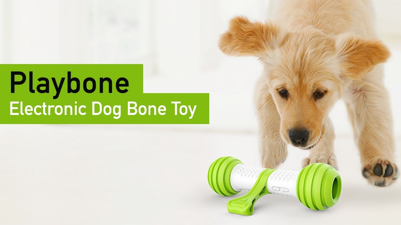 PETGEEK Interactive Dog Bone Toys, Electronic Dog Enrichment Toys to Chase,  Automatic Dog Moving Toy for Medium & Large Dogs Boredom, USB Rechargeable