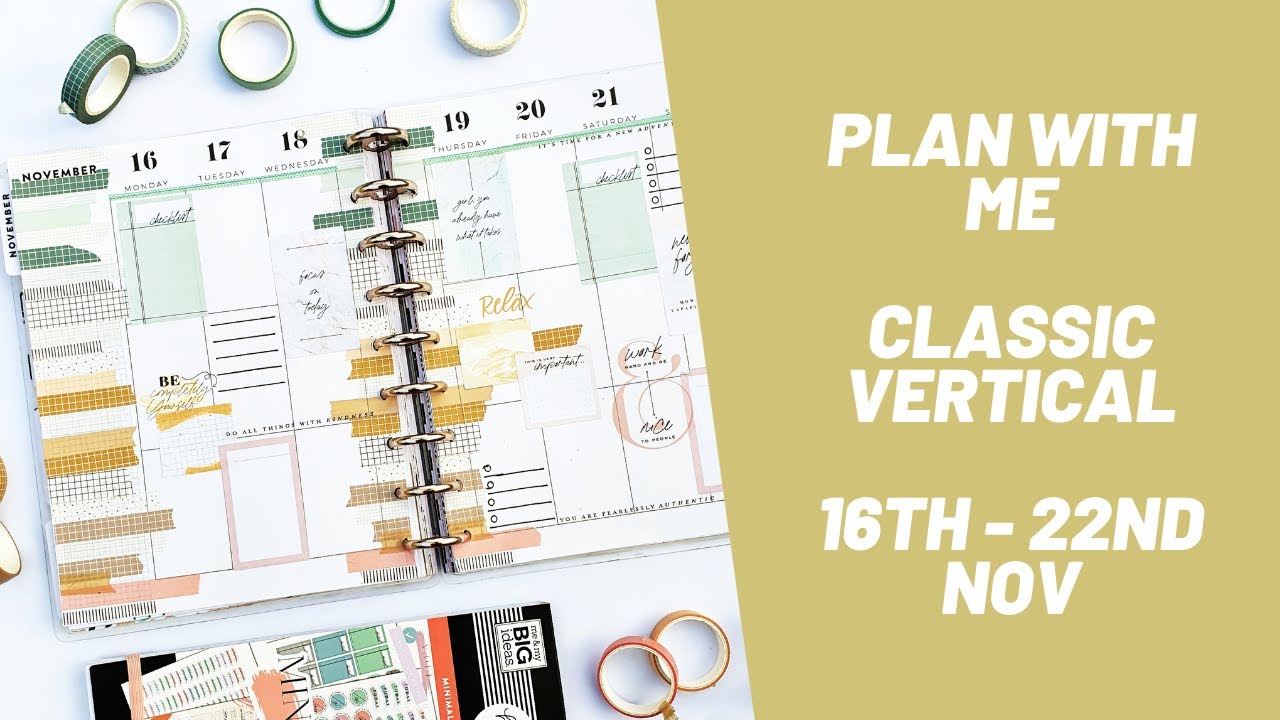 Plan with me // Classic Vertical // Planning with Bumble patreon washi challenge!