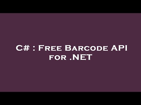 C# : Free Barcode API for .NET