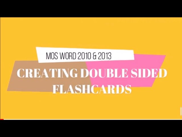 How to Print Index Cards and Flashcards - even Double Sided using