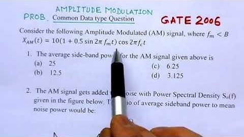 Video Solution to GATE ECE-2006 Problem-Amplitude Modulation