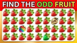 Find the ODD One Out - Fruit Edition 🥝🍓🍒| Easy, Medium, Hard - 30 Ultimate Levels |Crazy Quiz