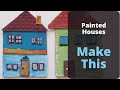 How to make these easy cardboard painted houses | Colour Wheel Arts