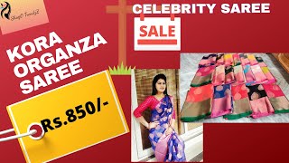 Kora Organza Saree Tamil Serial Actress Saree Wholesale Price Inr 850-