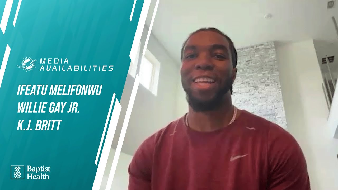 Ifeatu Melifonwu, Willie Gay Jr., and K.J. Britt meet with the media | Miami Dolphins