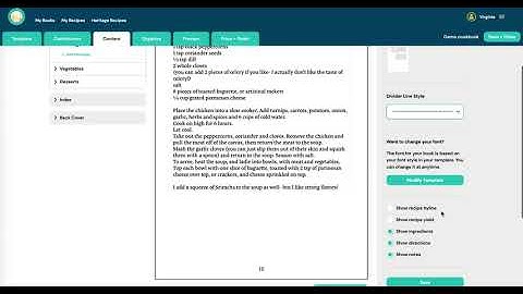 How to customize your cookbook page layout with HeritageCookbook.com