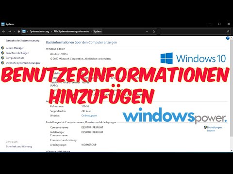Windows 10 - Dieser PC Benutzerinformationen hinzufügen - YouTube