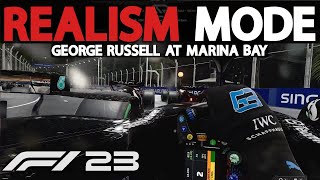 F1 23 REALISM MODE | George Russell at Singapore Grand Prix | NO HUD + COCKPIT + 100% RACE + TRACKIR