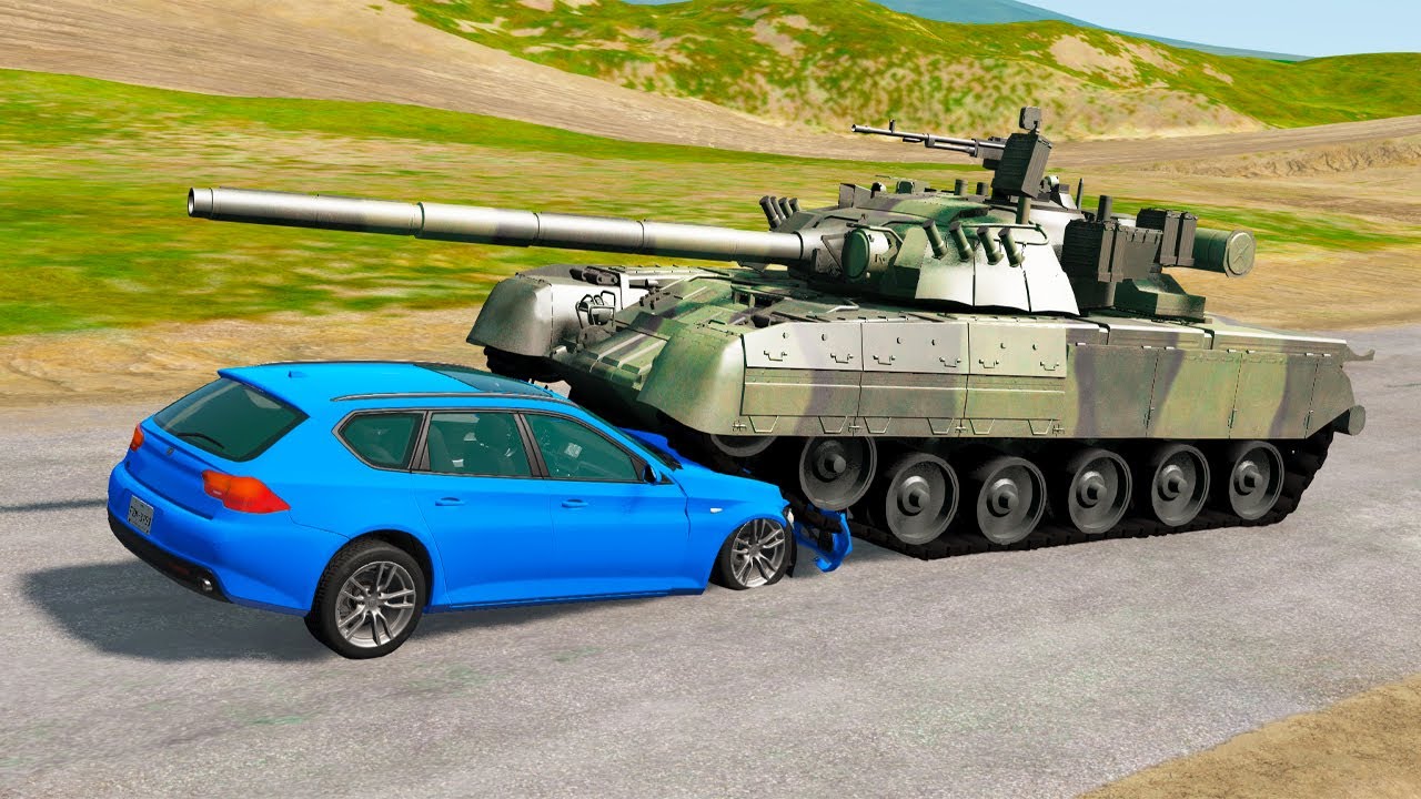 Cars vs Tank | BeamNG.Drive - YouTube