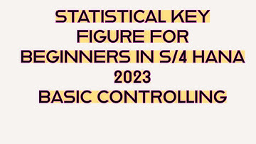 STATISTICAL KEY FIGURE - SKF // Manage Statistical Key Figures Fiori app.