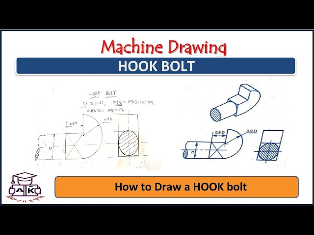 Machine Drawing/Hook bolt 