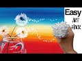 🌹 Dandelion Sunset Cotton Swabs Painting Technique for BEGINNERS EASY Acrylic Painting