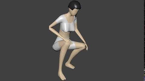 Young Girl Crouch Idle Animation