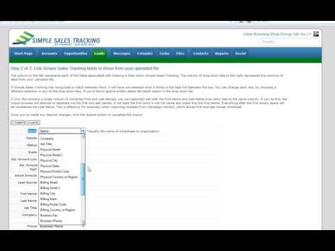 import leads opportunities and accounts into simple sales tracking simple sales tracking