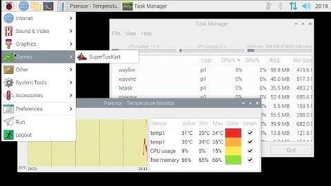 SuperTuxKart running on the Raspberry Pi 5 4GB