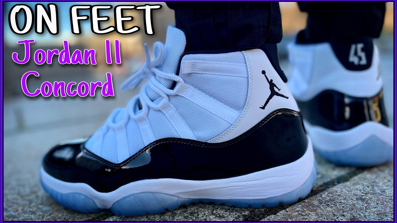 concord 11 jordans on feet